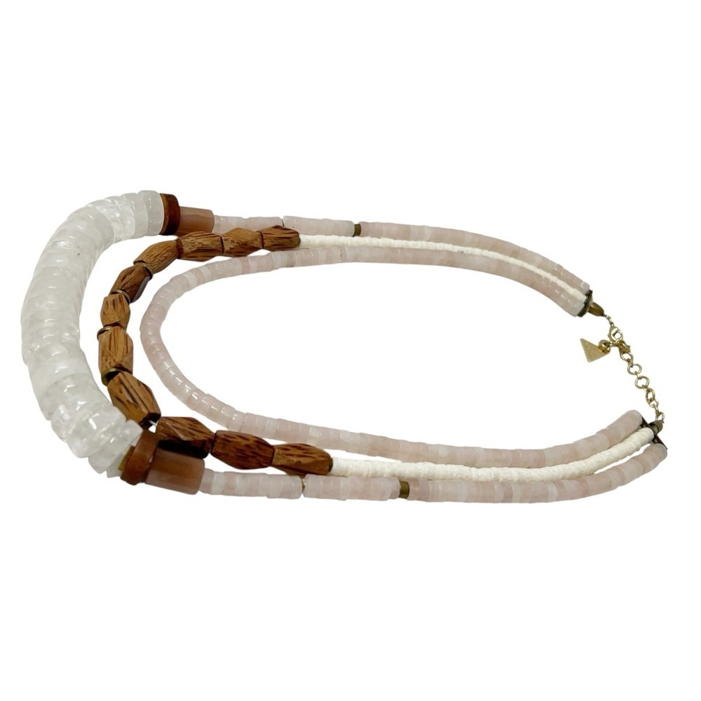 Serefina Rose & Clear Quartz Bohemian-Style, Multi-Strand Statement Necklace - Picture 7 of 9